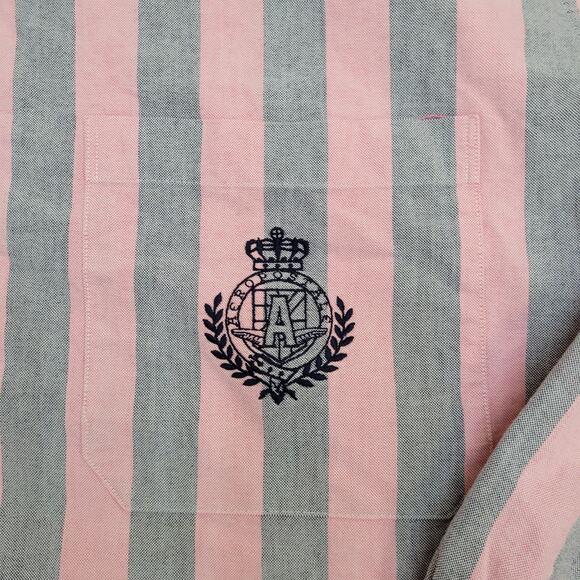 Vintage 90s Aeropostale Poplin Button Shirt XL 26x31 Baggy Stripes - Picture 3 of 14